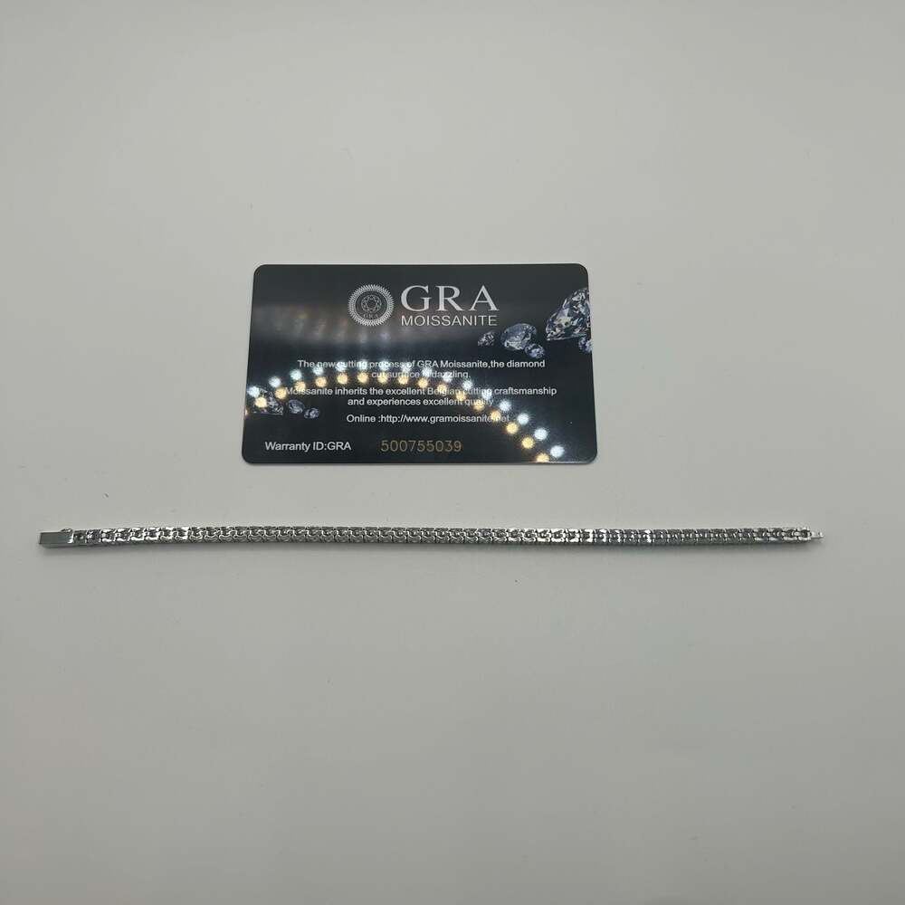3mm Moissanite Silver Tennis Bracelet 8 Inch GRA Certified Passes Tester VVS1 - Picture 6 of 8